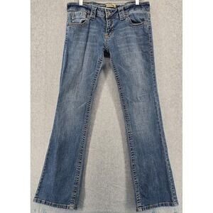 Vtg Y2K Paris Blues Jeans Juniors Sz 11 Blue Low Rise Denim Flare Bell Bootcut